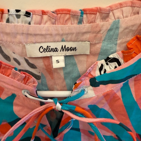 NWT mini dress or swimsuit cover up by Celina Moon size small in Tropical design - Picture 2 of 6